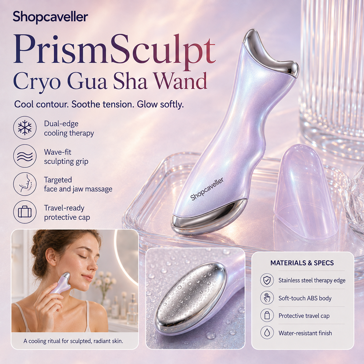 Shopcaveller™ PrismSculpt Cryo Gua Sha Wand