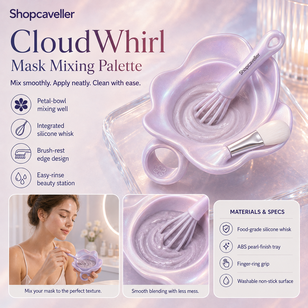 Shopcaveller™ CloudWhirl Mask Mixing Palette