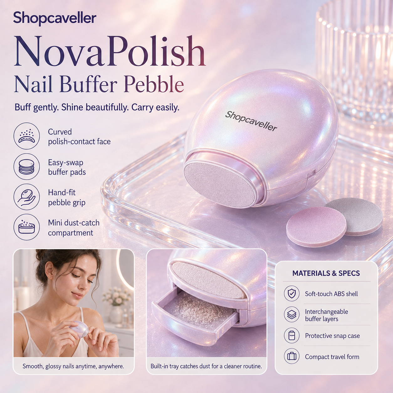 Shopcaveller™ NovaPolish Nail Buffer Pebble