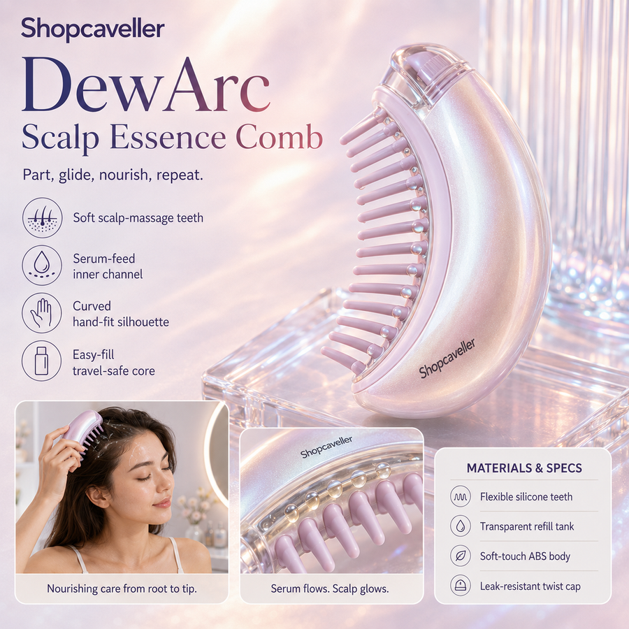 Shopcaveller™ DewArc Scalp Essence Comb